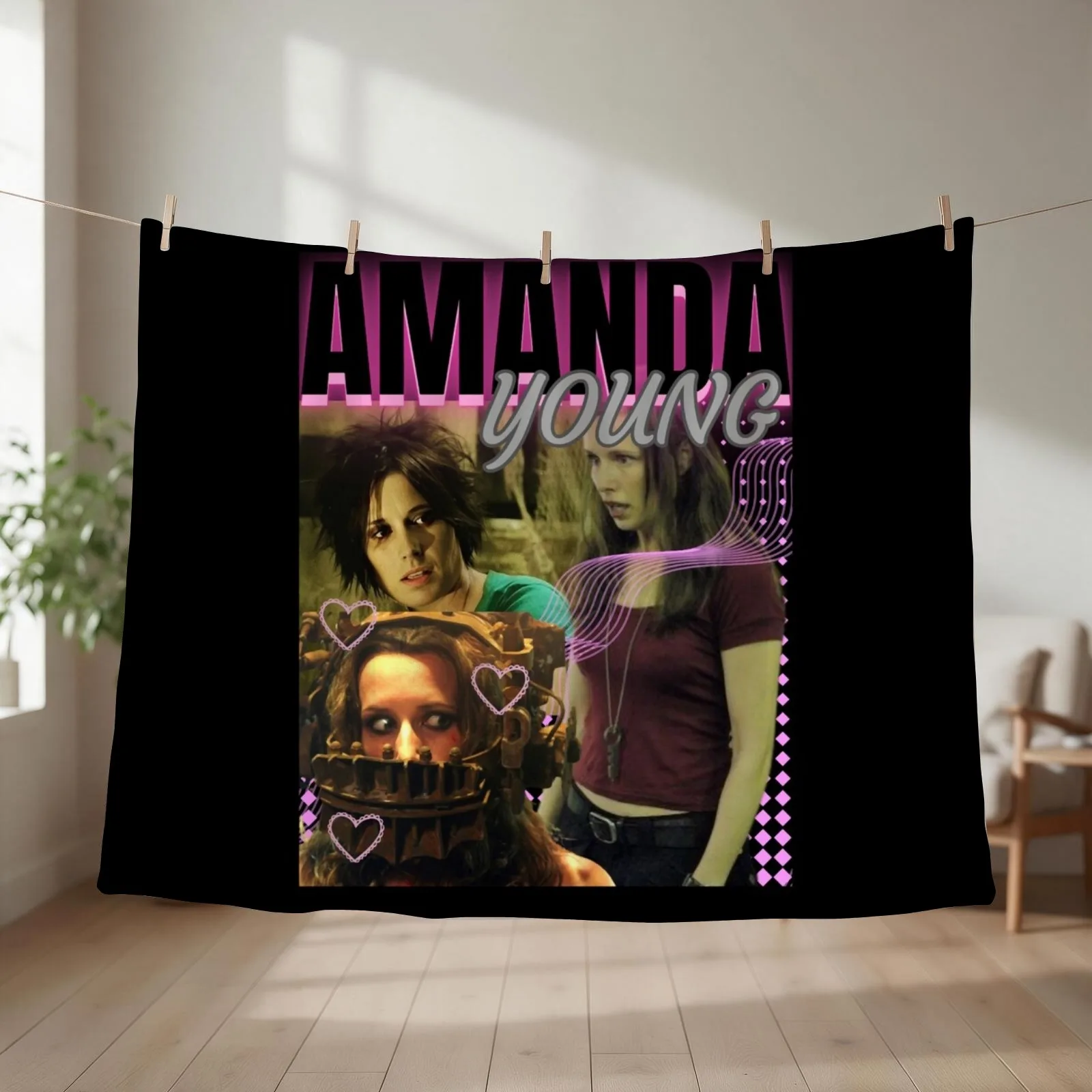 Amanda Young Saw X Jigsaw's traps Throw Blanket couch cozy soft plush fuzzy picnic outdoor blanket