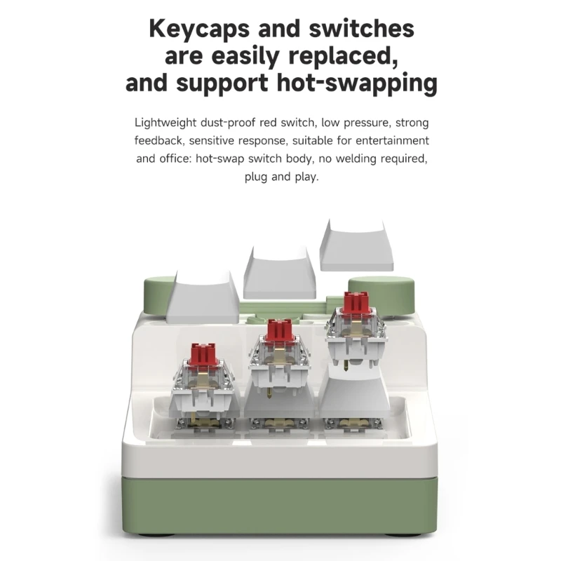 Programming Macro Knob Keyboard RGB 6 Keys Copy Paste Mini Button Keypad