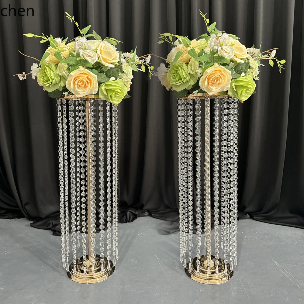 YFY Wedding Props  Supplies European Crystal Flower Stand  T-Stage Road Guide Hotel Wedding Venue Decoration Flower Arrangement