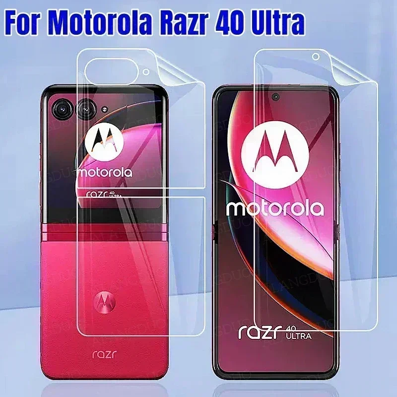 Película de hidrogel para Motorola Razr 40 Ultra, Protector de pantalla, película protectora frontal y trasera para Moto Razr 40 HD