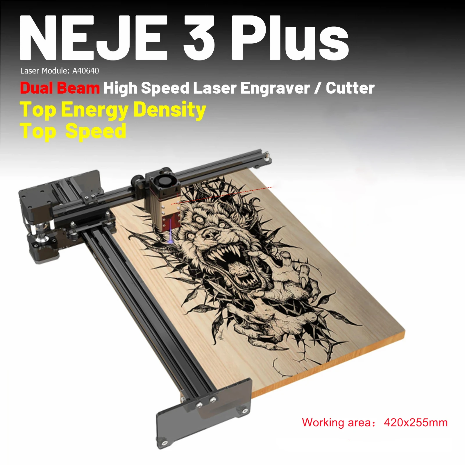 NEJE 5 Plus CNC Laser Cutter 80W Metal Engraver Machine Stainless Steel Engraving Tool Bluetooth APP Control Lightburn