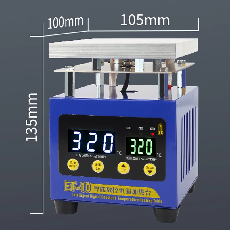 ET-10 Heating Table Intelligent Digital Constant Temperature For Middle Frame Removing BGA Reballing PCB Preheating Platform