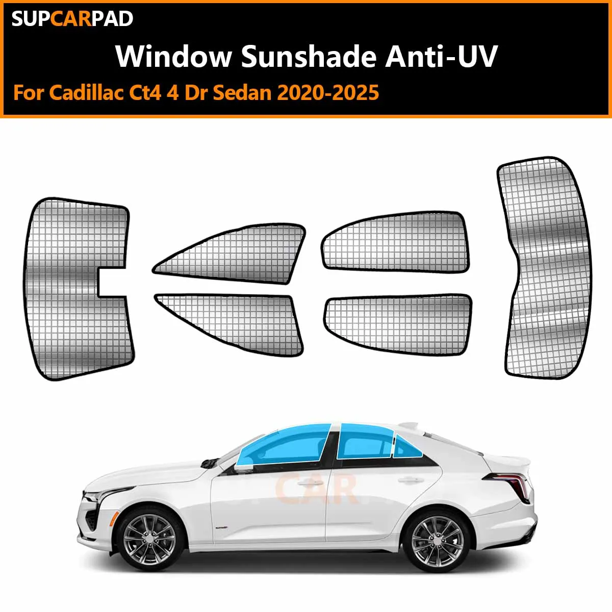 

For Cadillac Ct4 4 Dr Sedan 2020-2025 Custom Car Window Sunshade Anti-UV Car Sun Window Visors Sunshade Covers Accessories