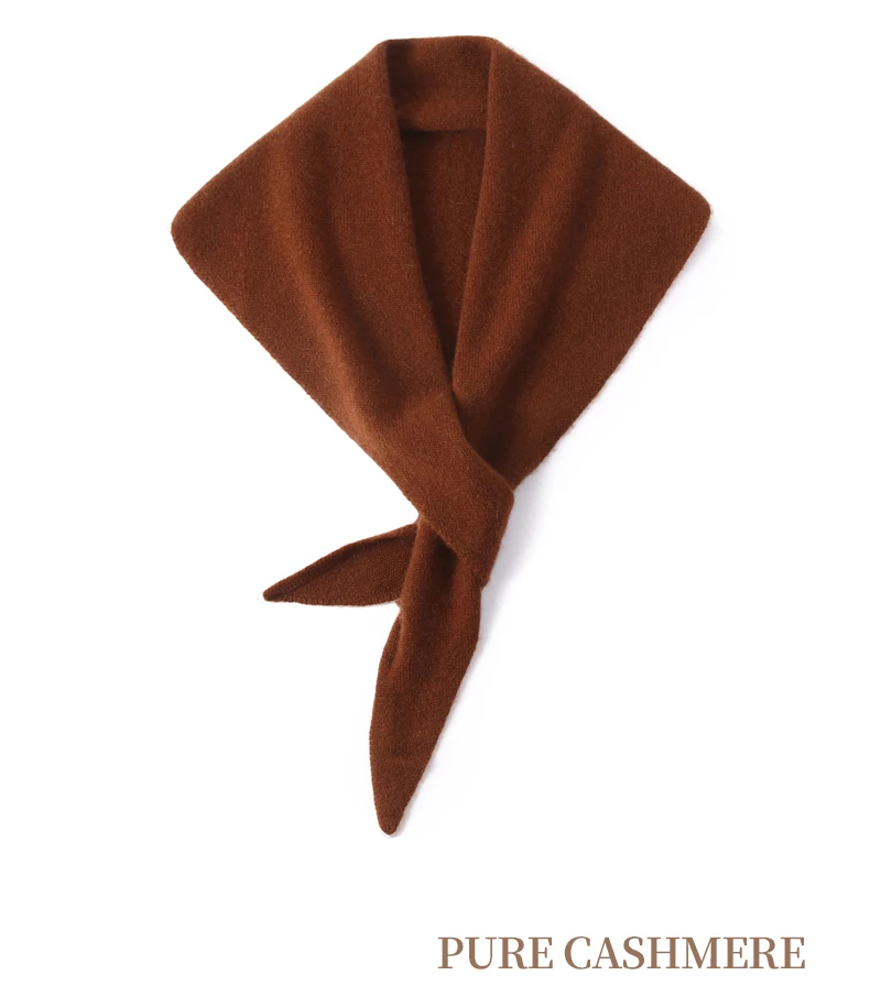 Damen 100% Baby-Kaschmir Dreieckiger Mini-Schal Kleiner Nackenwärmer Herbst Winter Cowl Pashmina Weicher Leichter Gestrickter Halstuch – Detail 16