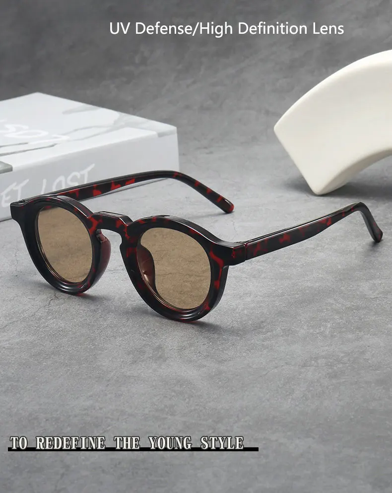 2025 Retro-Sonnenbrille mit dickem Rahmen, ovale Sonnenbrille für Herren, amerikanischer Stil, graue Brillen, Retro-Leopardenmuster-Brille, UV400-Rezept – Detail 1