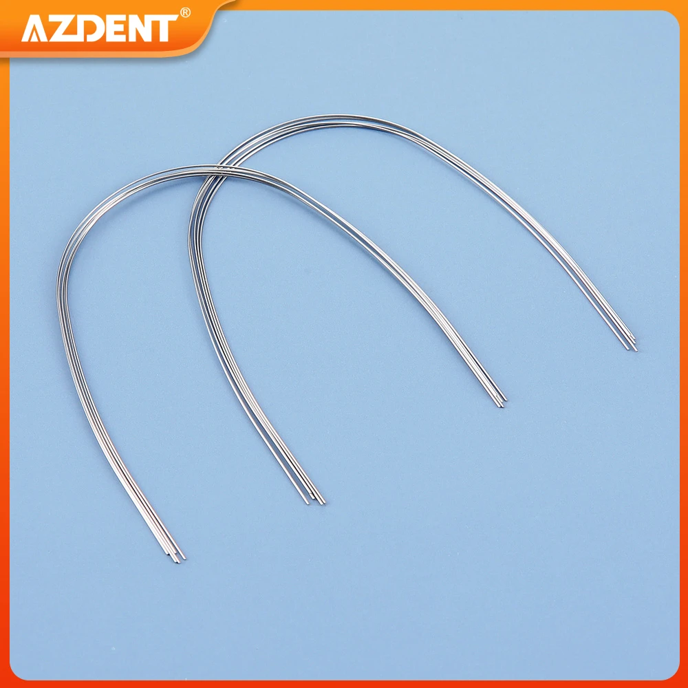 10 Packs Dental Orthodontic Arch Wires AZDENT Super Elastic Niti Round Rectangular Ovoid Form Archwire Upper Lower Dentistry