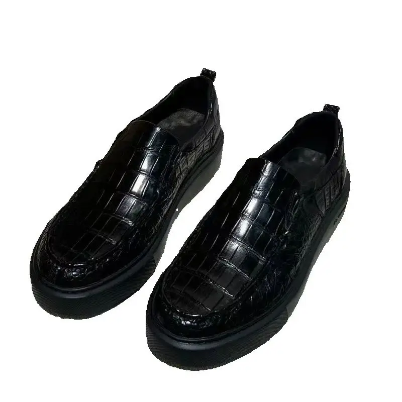 

2025 new arrival Fashion Crocodile Skin causal shoes men,male Genuine leather sneakers pdd668