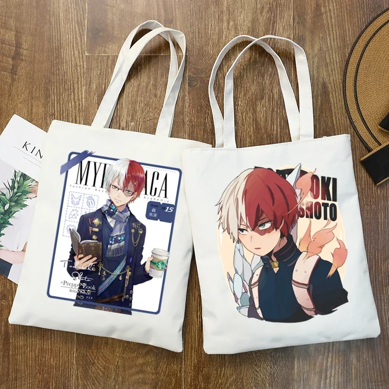 Todoroki Shoto Graphic My Hero Academia Anime Handbags Shoulder Bags Casual Shopping Girls Handbag Women Elegant Canvas Bag