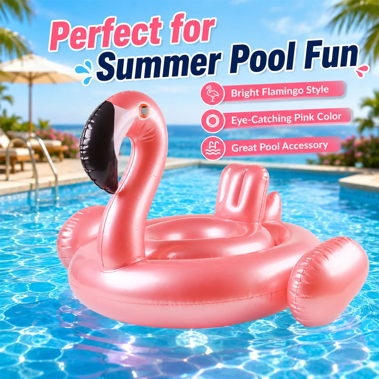 1PC Inflatable Flamingo Pool Float Swim Ring Pool Floats Water Hammock Lounge Raft Beach Chair Summer Pool Accessory