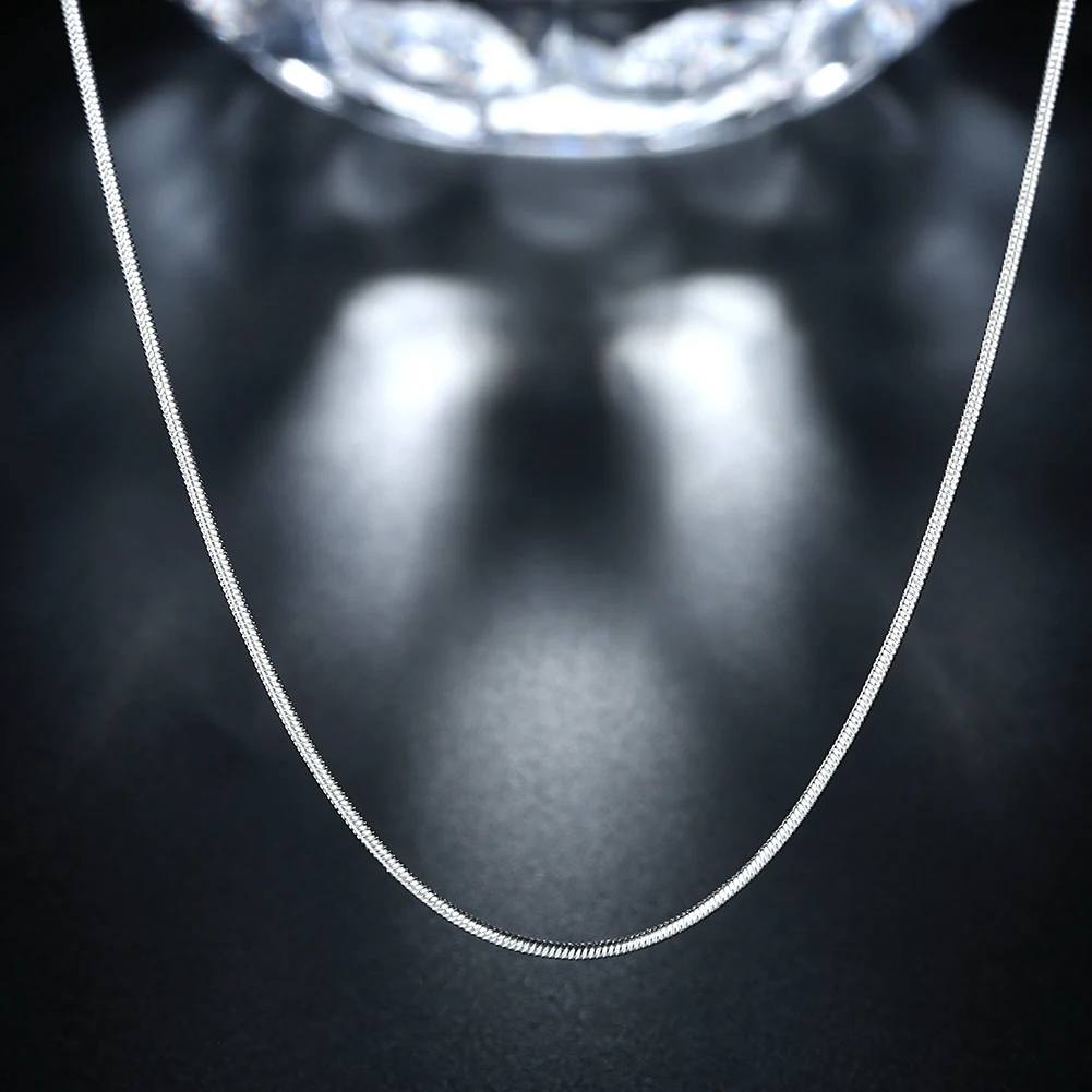Fashion Hot Sell Snake 1MM Chain 925 Sterling silver Ladies` women Snake Necklaces Woman men Jewelry Gift Wholesale image 5