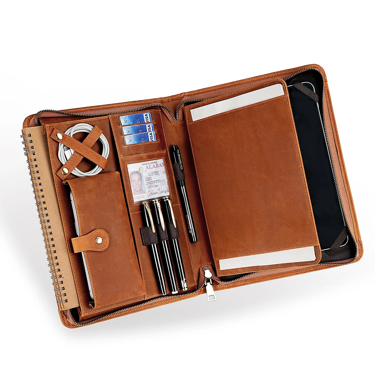 Suitable for Apple Pro10.5Ipad Genuine Leather Cosmetics Bag Hand Tablet Bag iPad 9.7inch Protective Cover