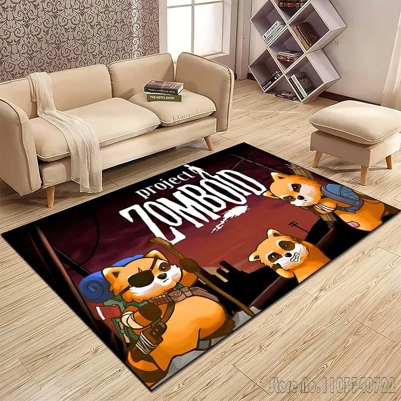 P-Project Zomboid Muster Teppich für Schlafzimmer Bodenmatte Dekor Wohnzimmer Teppich Anti-Rutsch-Teppiche Home Decor Gamer Zimmer