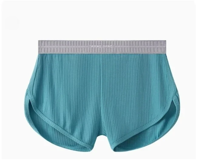 

Men's Ribbed Cotton Lounge Shorts Anti-Chafe Loose Boxers with Elastic Waistband Male Fashion Daily Wear Sports Trunks Sweatpant