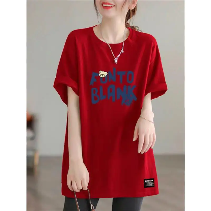 

Newciiteer Women's Casual Shirt Long Sleeve round Neck Print Polyester Blend Commute Style Loose Fit Mid-Length Versatile Top