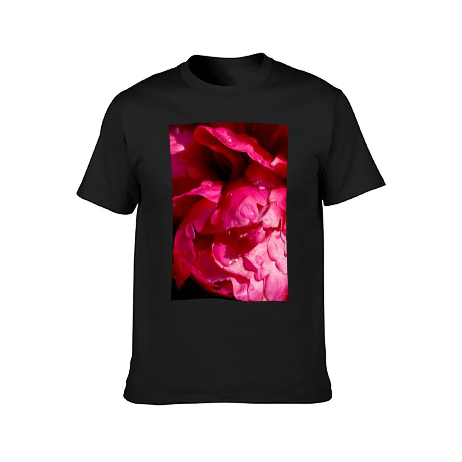 Pink Peony After Summer Rain T-shirt sweat graphics t shirt for men