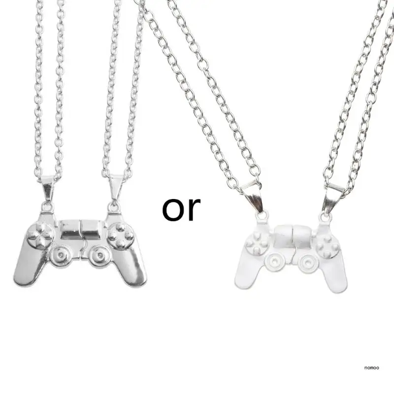 2Pieces Matching Magnet Necklace Promise Relationship Game Controller Charm