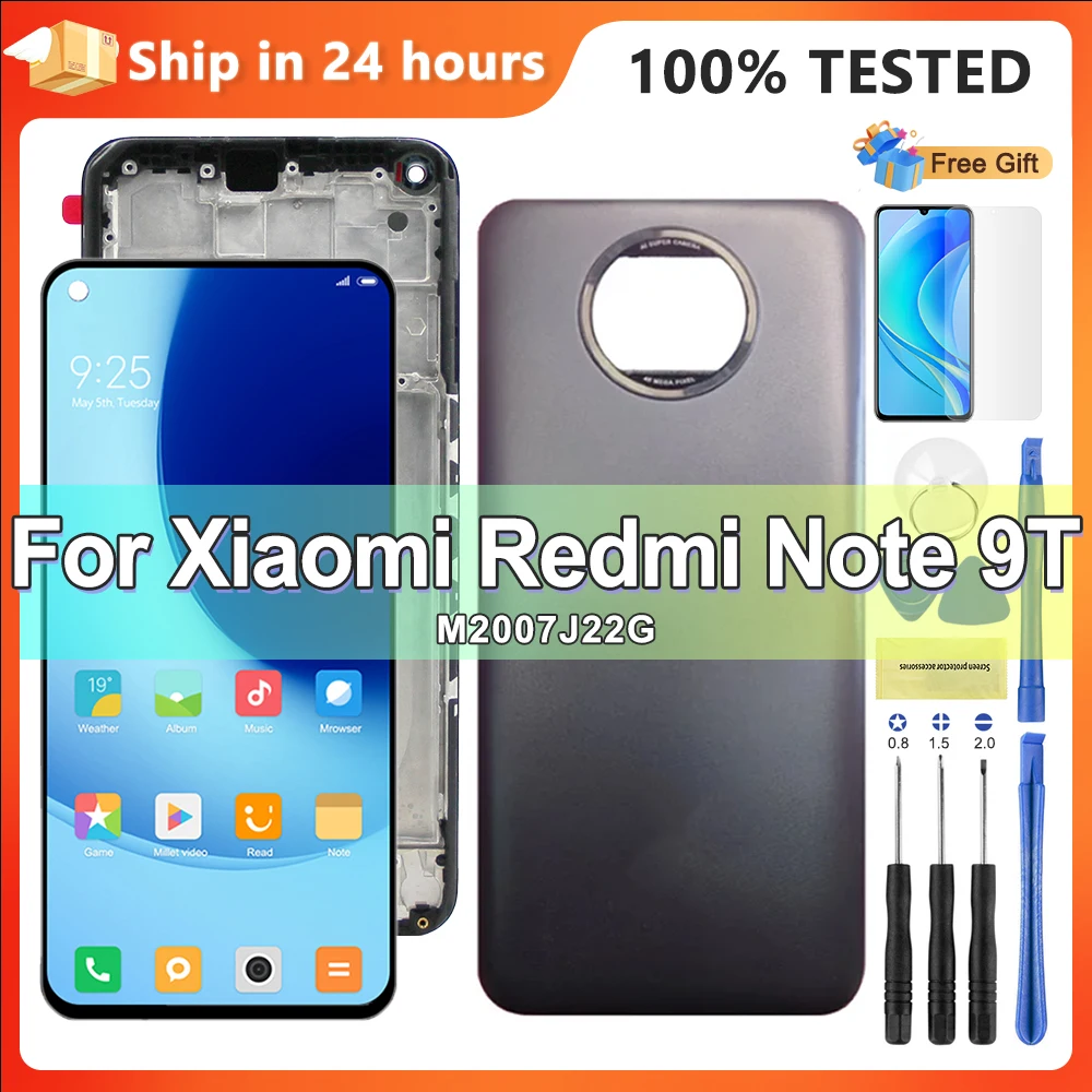 LCD For Xiaomi Redmi Note 9T LCD Display Screen Touch Digitizer Assembly For Redmi Note 9 5G LCD Screen With Frame Replacement