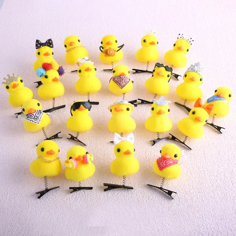 Cartoon Funny Children 3D Little Yellow Duck Plush Hairpin Fashion Animal Duckbill Clip Accessories Headwear Wholesale Gift