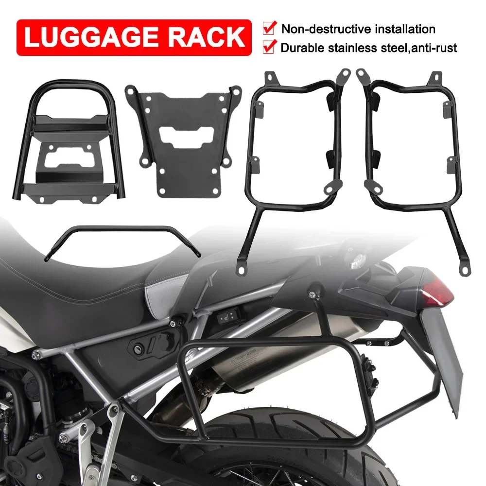 

Panniers Luggage Rack For TIGER 850 900 2020 2021 2022 2023 Motorcycle Saddlebag Bracket Top Case Trunk Stainless Steel Holder