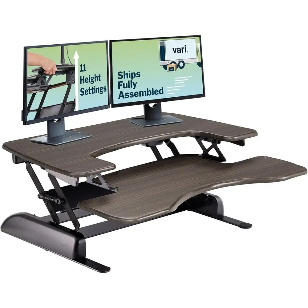 

36 Standing Desk Converter with 11 Height Adjustments, 2-Tier Spring-Loaded Design, 26.5 Deep Work Surface, Fully Assembled