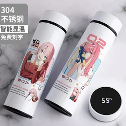 Anime Thermos Cup DARLING in the FRANXX Zero Two Code: 002 Cosplay Travel Mug LED Temperature intelligent Watercup Gifts New