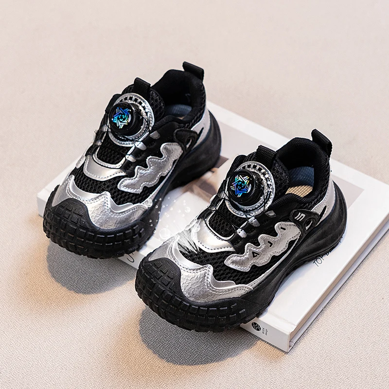 

Kid Sneakers Sport Shoes for Boys Fashion Leather Children Breathable Mesh Comfort Shoes Casual Walking Outdoor Running Shoes