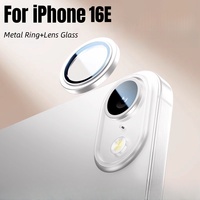 Alloy Camera Protector For iPhone 16E 2025 Metal Ring Lens Tempered Glass Back Lens Cover Protective Cap