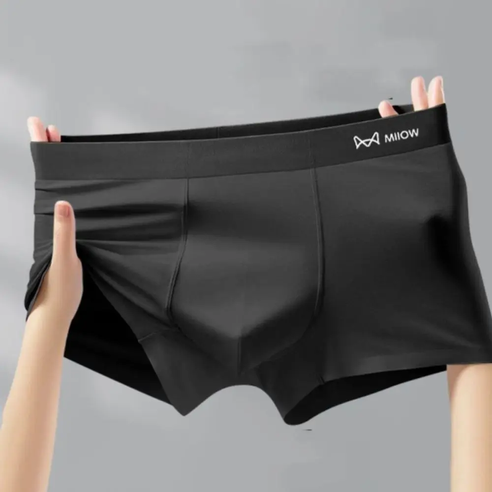 3 uds. Bragas planas transpirables con letras para hombre, pantalones cortos de seda helada sin costuras a media cintura, Boxers, calzoncillos, ropa interior fina para hombre/niños