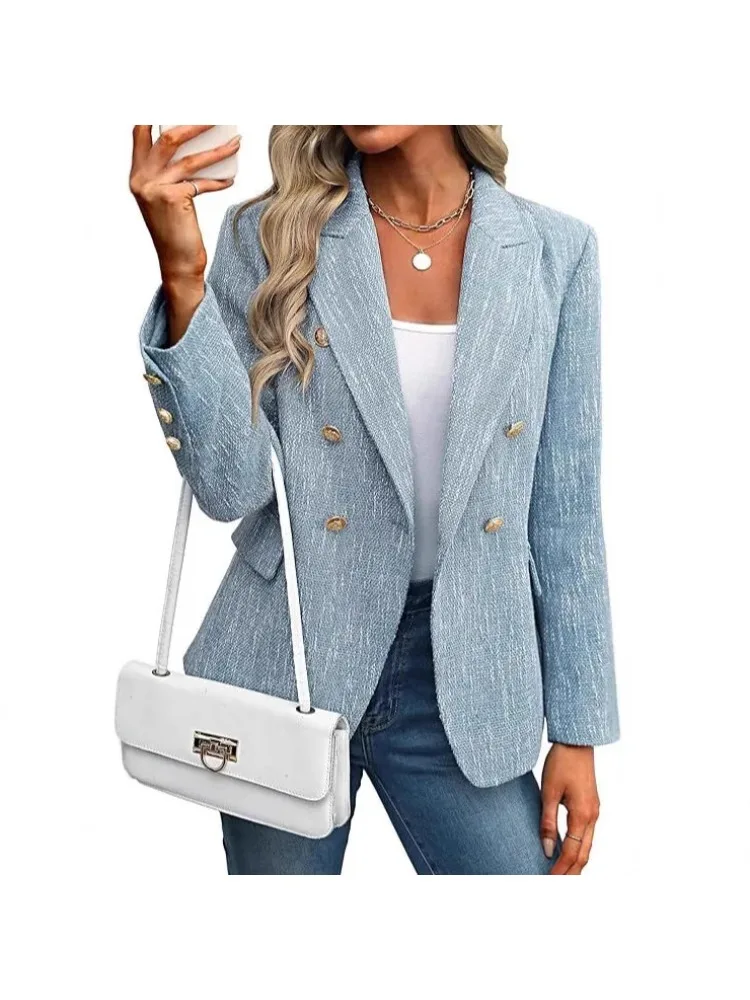 

2026 Women's New Fashion Trend Temperament Basic Slim Slim Versatile Suit Solid Color Simple Office Commuter Suit Women's Suit