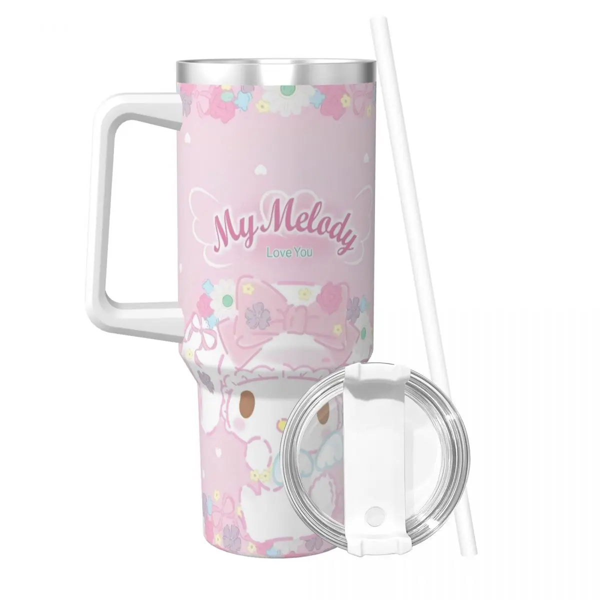 Miniso Sanrio My Melody Tumbler Cute Anime Cartoon Cold Drink Water Bottle Stainless Steel Thermal Cups Camping Mugs Cup