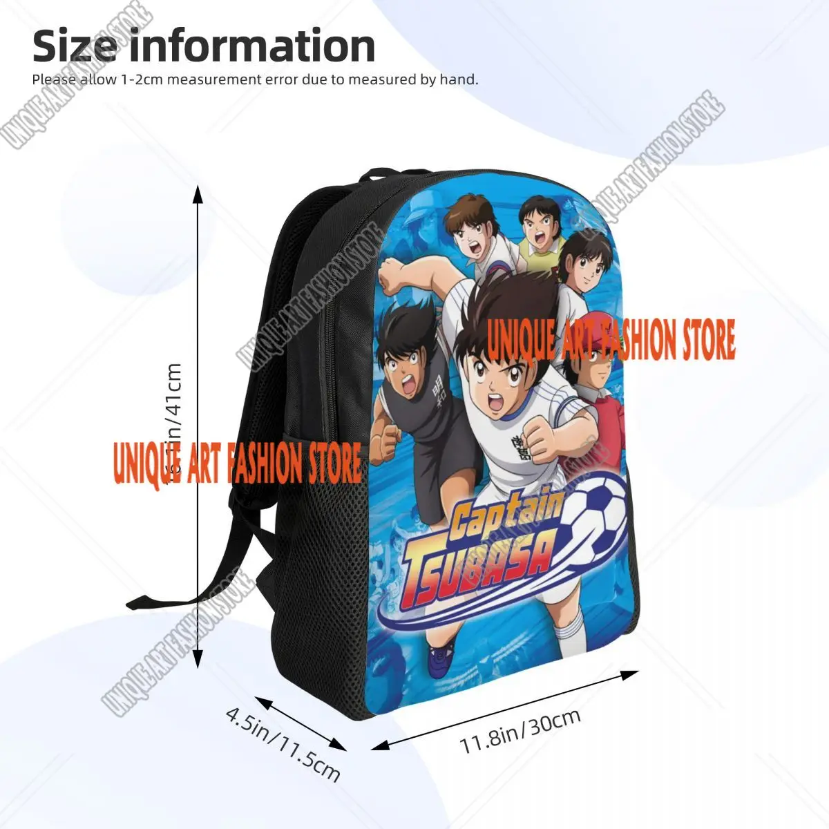 حقيبة ظهر يابانية لكرة القدم مانغا كابتن تسوباسا للنساء والرجال حقيبة مدرسية جامعية مقاومة للماء حقيبة كتب مطبوعة