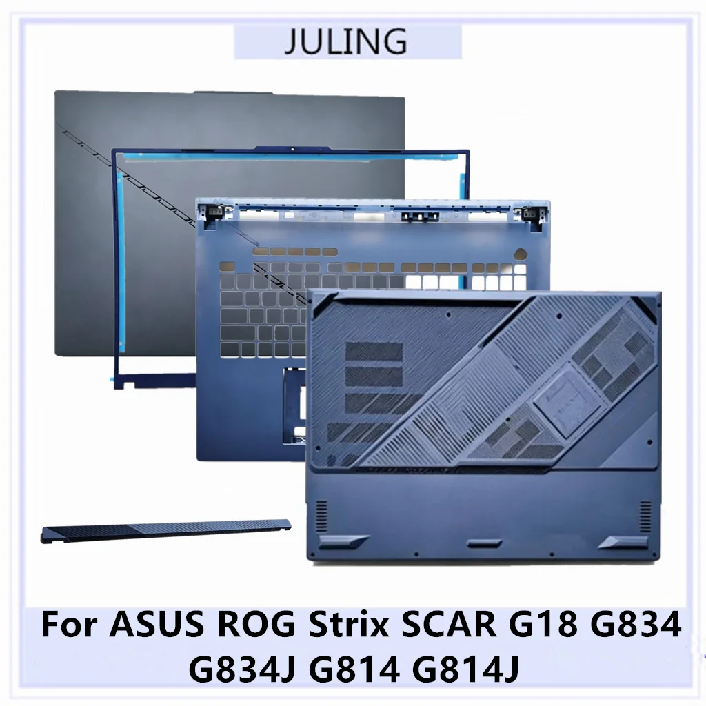 For ASUS ROG Strix SCAR G18 G834 G834J G814 G814J Laptop Top Case LCD Back Cover/Front Bezel/Palmrest/Bottom Case Hinges Cover