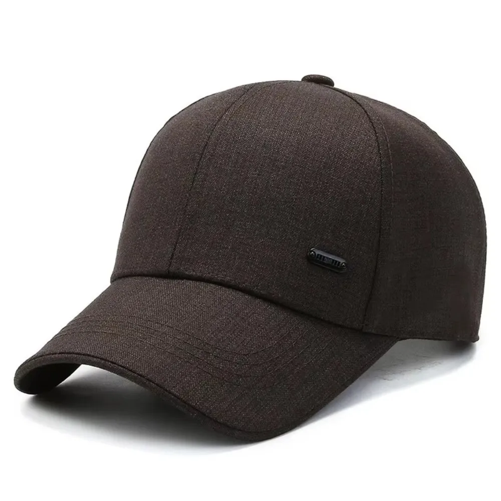 Outdoor Men's Suit Material Baseball Cap Korean Style Casual Round Top Bent Brim Hat Visors Adjustable Sunshade Hat