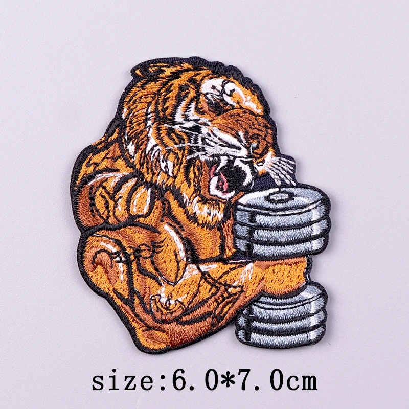 Punk Animal Embroidery Patch Iron On Patches For Clothing Thermoadhesive Patches On Clothes Locomotive Patch Hook Loop Stickers