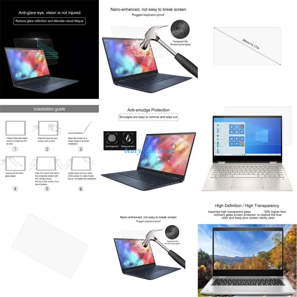 Пленка твердости C7AB 9H стеклянная для протектора дисплея ноутбука 14 дюймов против отпечатков пальцев