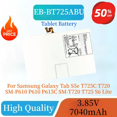 Brand New EB-BT725ABU Tablet Battery 3.85V 7040mAh For Samsung Galaxy Tab S5e T725C T720 SM-P610 P610 P615C SM-T720 T725 S6 Lite