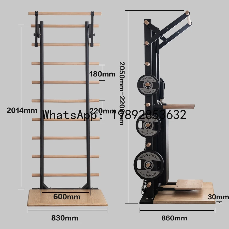 YFY Rib Wood Frame Indoor Home Fitness Equipment Pull-Up Training Rehabilitation Dance Leg Press Stretching
