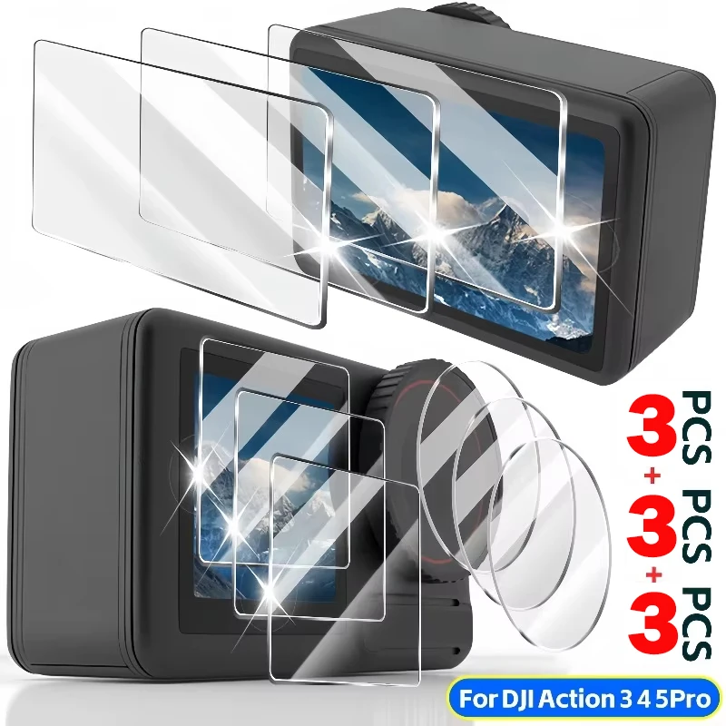 �y�Z�[�����zDJI Osmo Action 5 Pro/Action 4/3�p 6in1 HD�X�N���[���v���e�N�^�[ ���N���A�����K���X �J���������Y�ی�t�B���� �A�N�Z�T���[