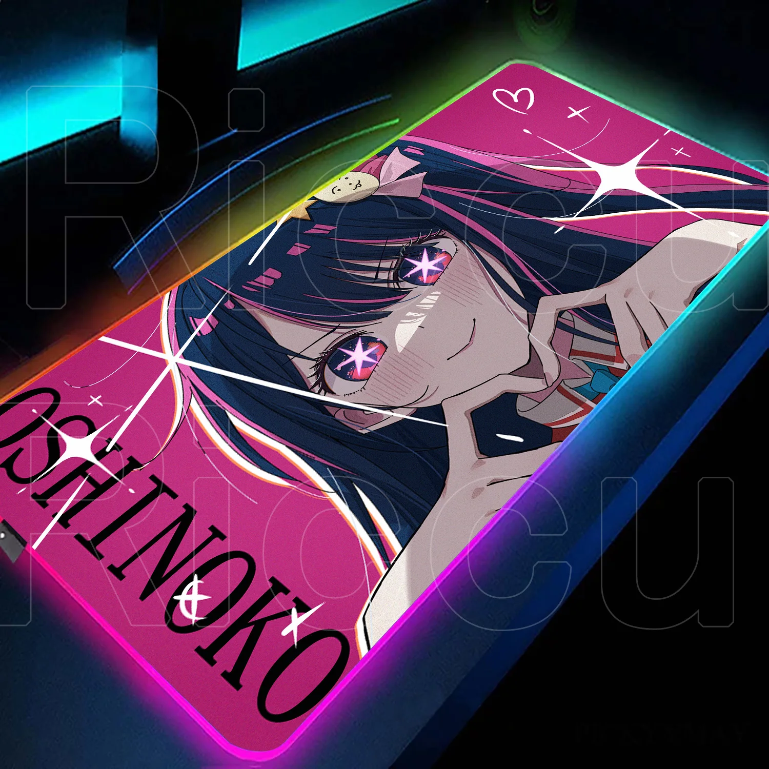 

Large LED Light Mouse Pad Carpet with Backlight XXL Oshi No Ko Anime Girl Hoshino Ai Desk Mat RGB Gaming Mousepad PC Accessories