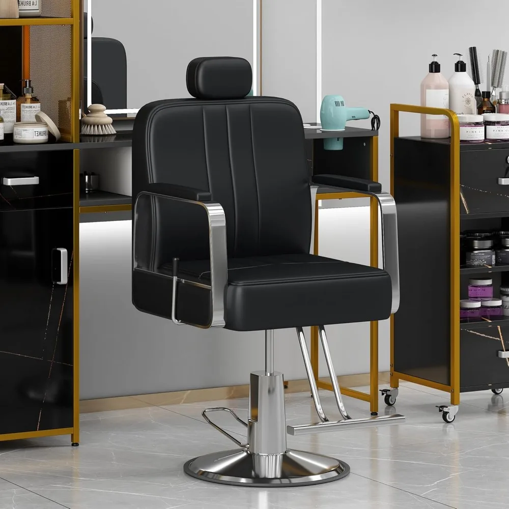 Salon Chair  Barber Chair All Tattoo Chair Beauty Salon Equipment for Home Barbershop, 360° Rotation, Max Load Weight 400 Lbs