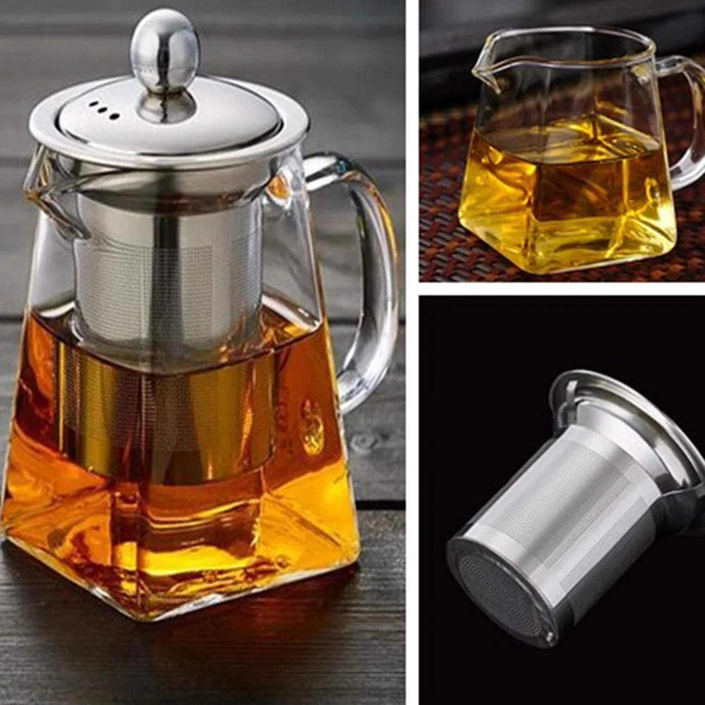 

Glass Tea Kettle 950ml Heat Resistant Clear Glass Teapot Stainless Steel Infuser Filter for Loose Leaf Tea Coffee