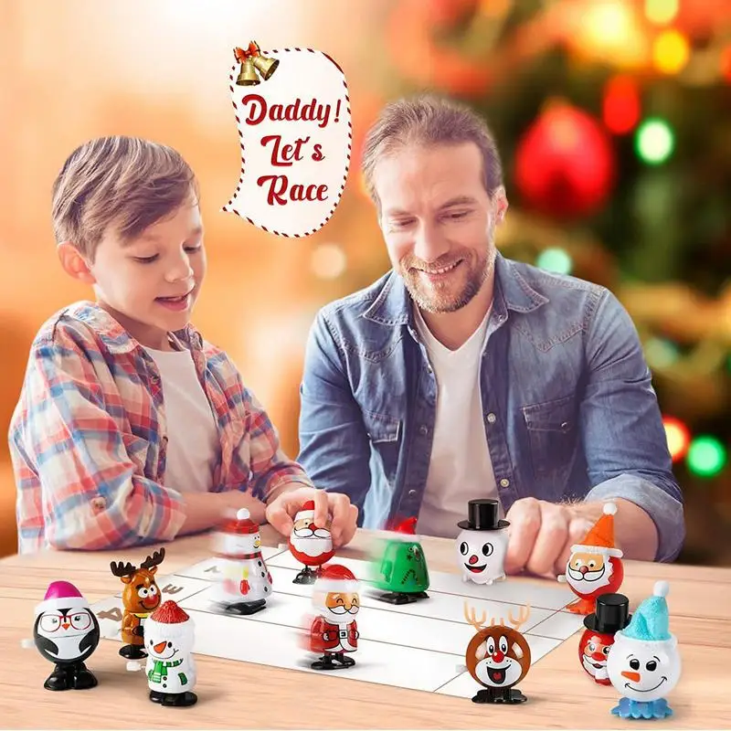 Christmas Ornament Children Toys Jumping Santa Claus Elk Snowman Penguin Kindergarten Festive Party Supplies New Year Gifts