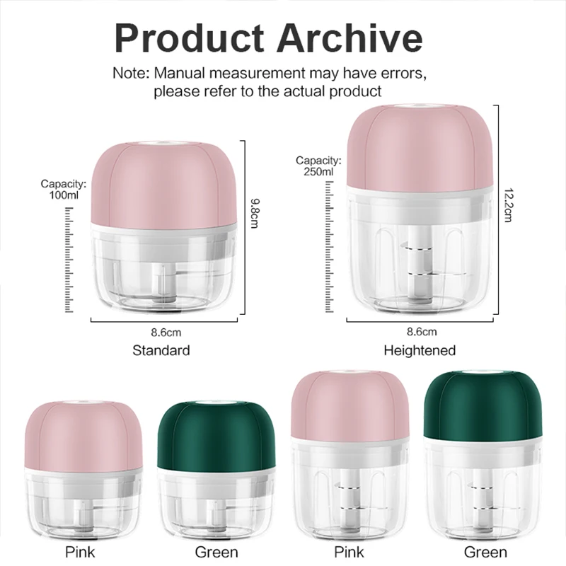 전기 음식 마늘 야채 다지기 고추 고기 생강 다지기 USB 미니 충전 블렌더, 주방 가제트