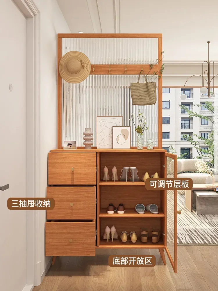 

x23 log wind entrance integrated clothes hanging household living room home screen partition shoe cabinet