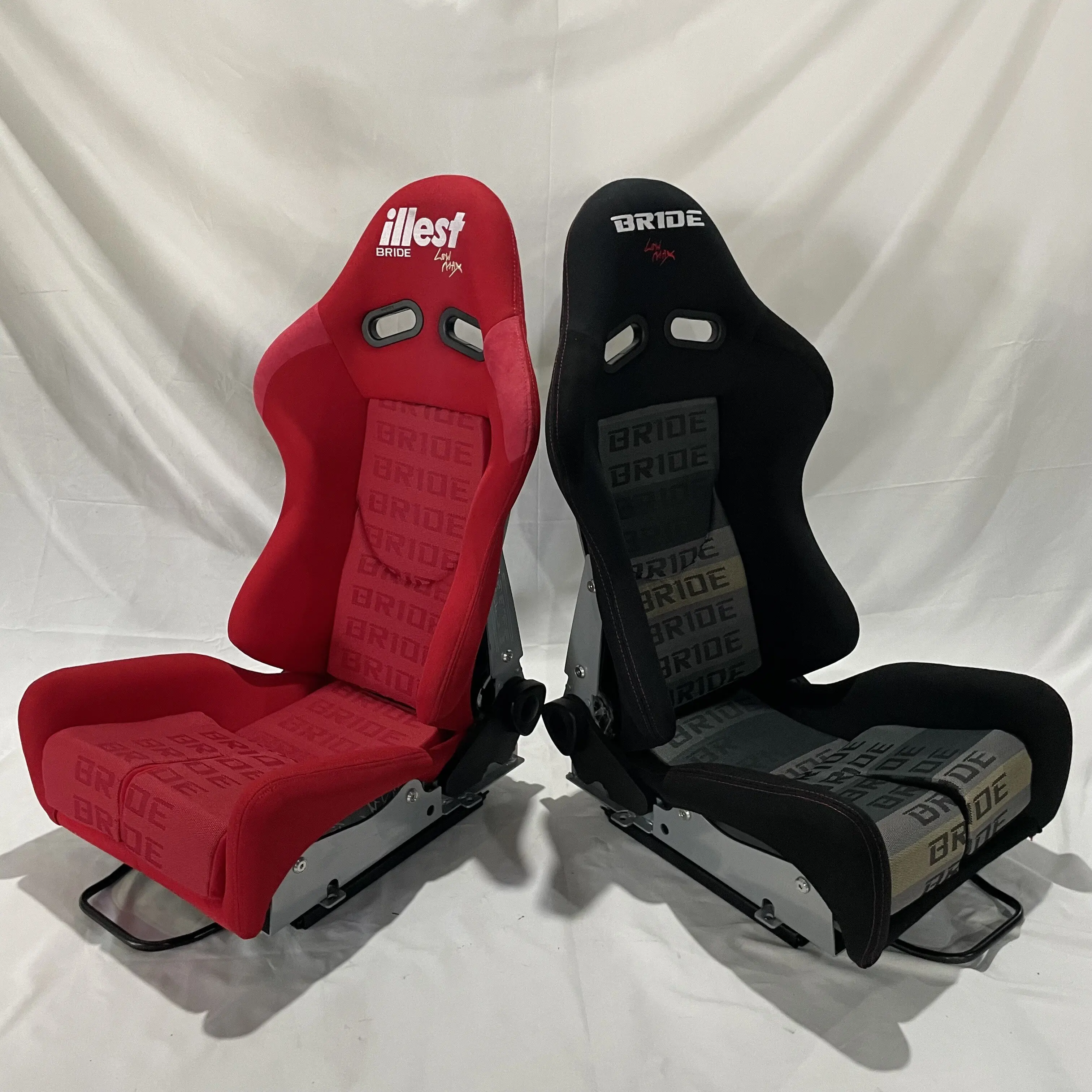 YFY car seat modification with slide FRP racing seat black embroidery emulator bucket chair custom