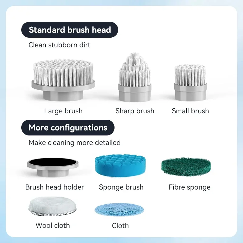 A10 Electric Spin Scrubber Cordless Cleaning Brush Bathroom Cleaning Brush With Replacement Brush Heads Product