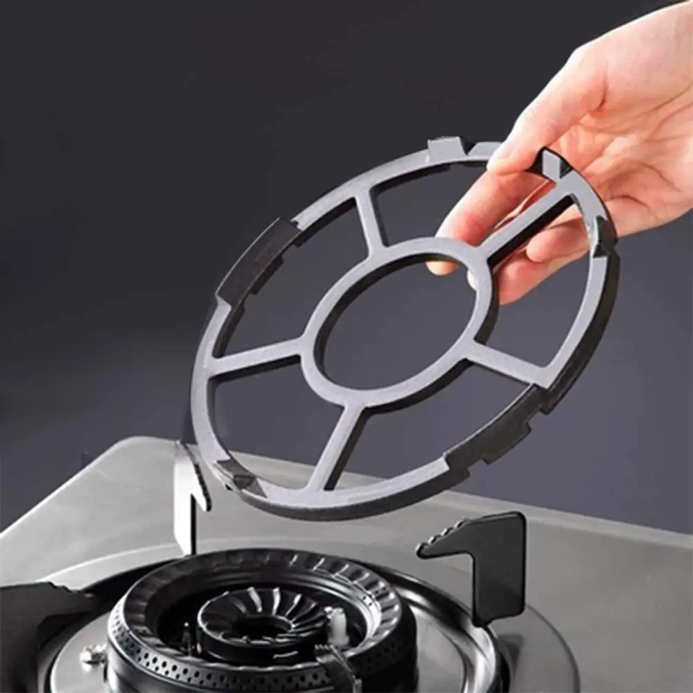 

Universal Non Slip Stove Rack Portable Cast Iron Milk Pot Holder Safe Round Pan Holder Range