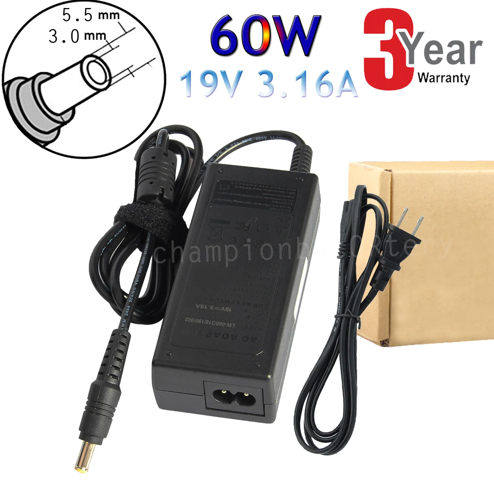 

AC Adapter Charger Power Cord for SAMSUNG RV515-A01 RV520-W01 NP305E7A NP-RV711