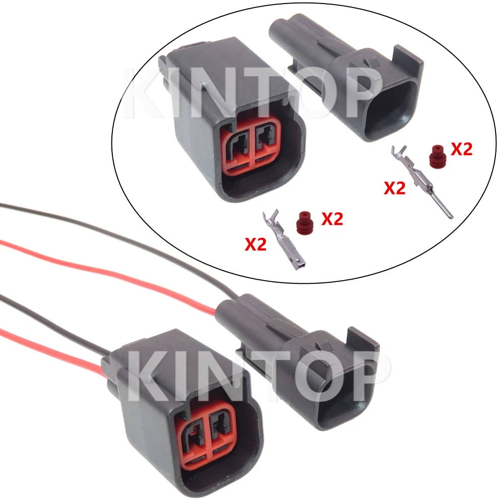 1 Set 2 Pins Automobile Socket Car Center Horn Wire Harness Plug  With AC Assembly Auto Waterproof Connector For Ford Mondeo