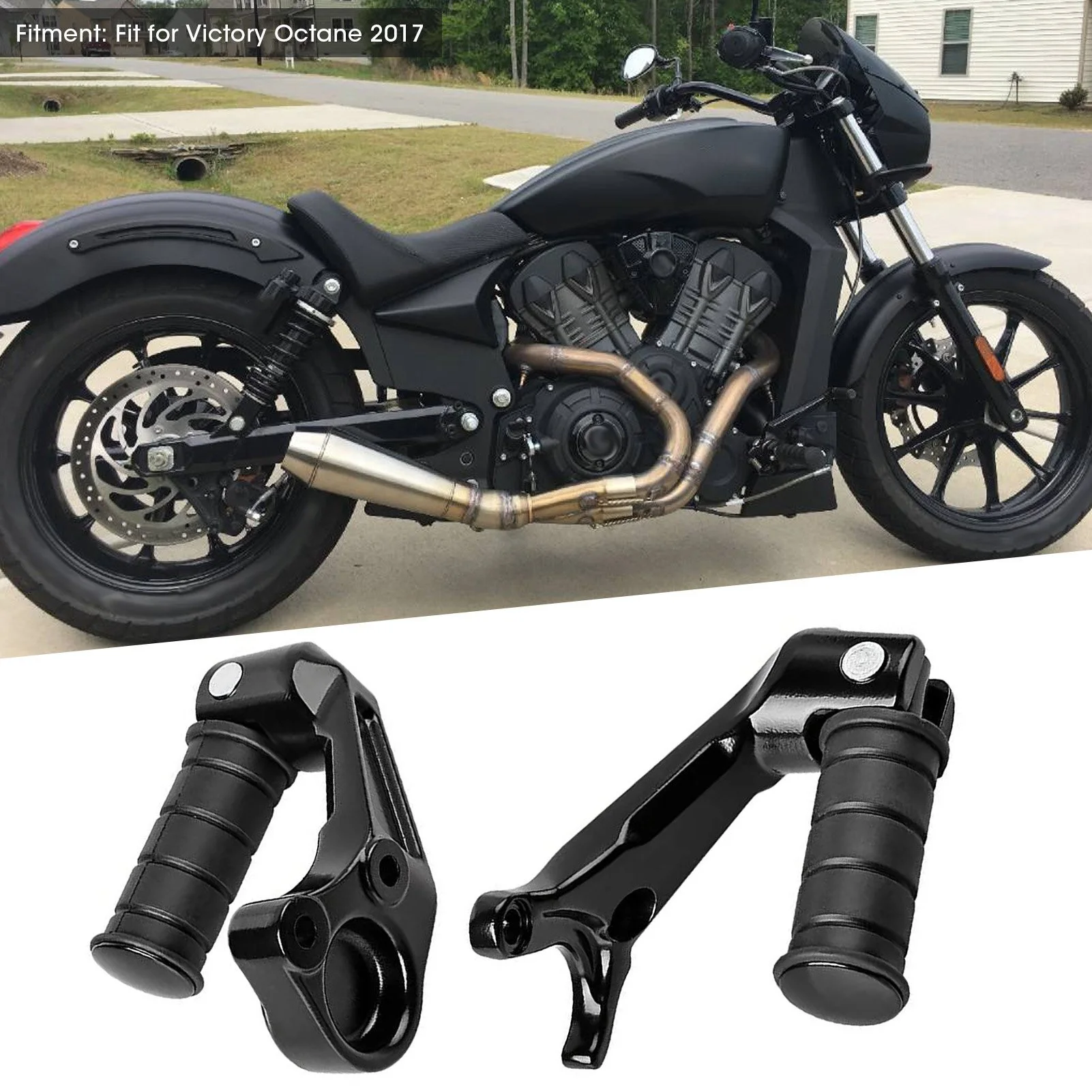 

Motorcycle Footpegs Passenger Skidproof Comfortable Footrest Fit for Victory Octane 2017 Footpegs for Victory Foldable Footrest